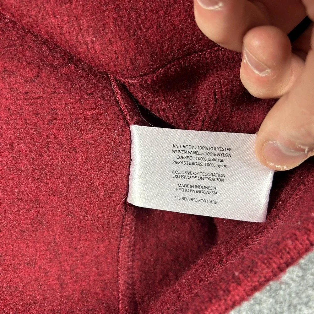 Eddie Bauer Sweater Mens Large Red Quarter Zip‎ Mock Neck Knit Pullover Pocket